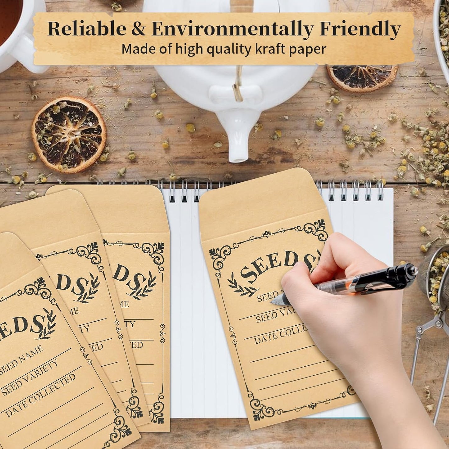 50-Pack Seed Packets Envelopes with Clear Window, 4.72 x 3.15 Inch Sma