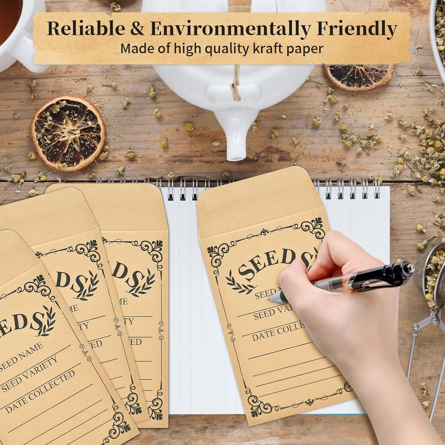 50-Pack Seed Packets Envelopes with Clear Window, 4.72 x 3.15 Inch Sma