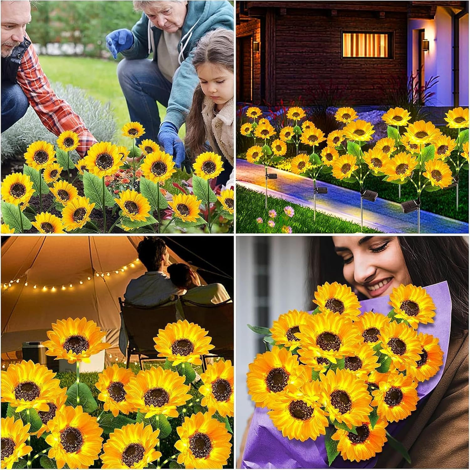 KOOPER Solar Lights Outdoor Decor - Upgraded 3 Pack Solar Garden Light