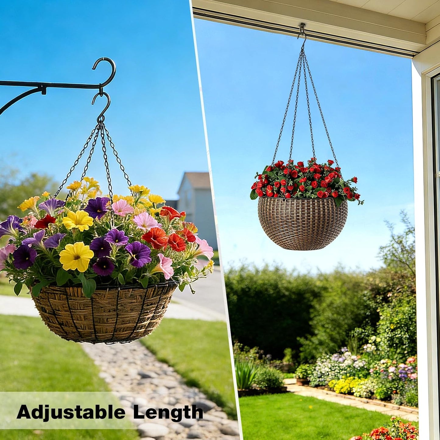 3 Pack 23 Inch Plant Hanger Chains with Hooks - Replacement Hanging Ba