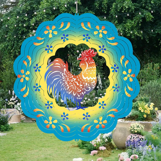 Rooster Wind Spinners Metal Chicken Gifts for Mom Women Grandma,12inch