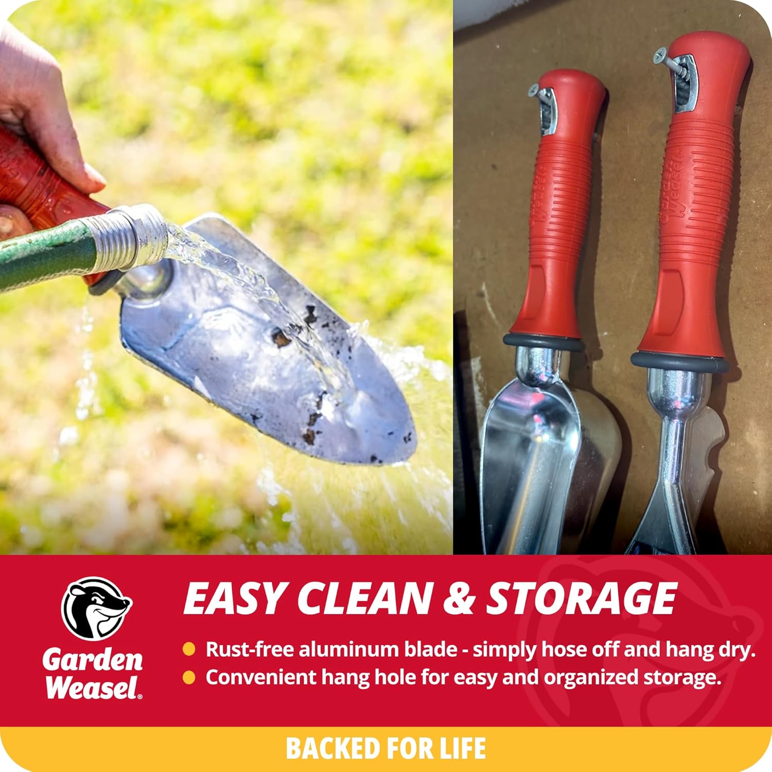 Garden Weasel 3-Piece Hand Tool Combo Set | Trowel, Transplanter and C