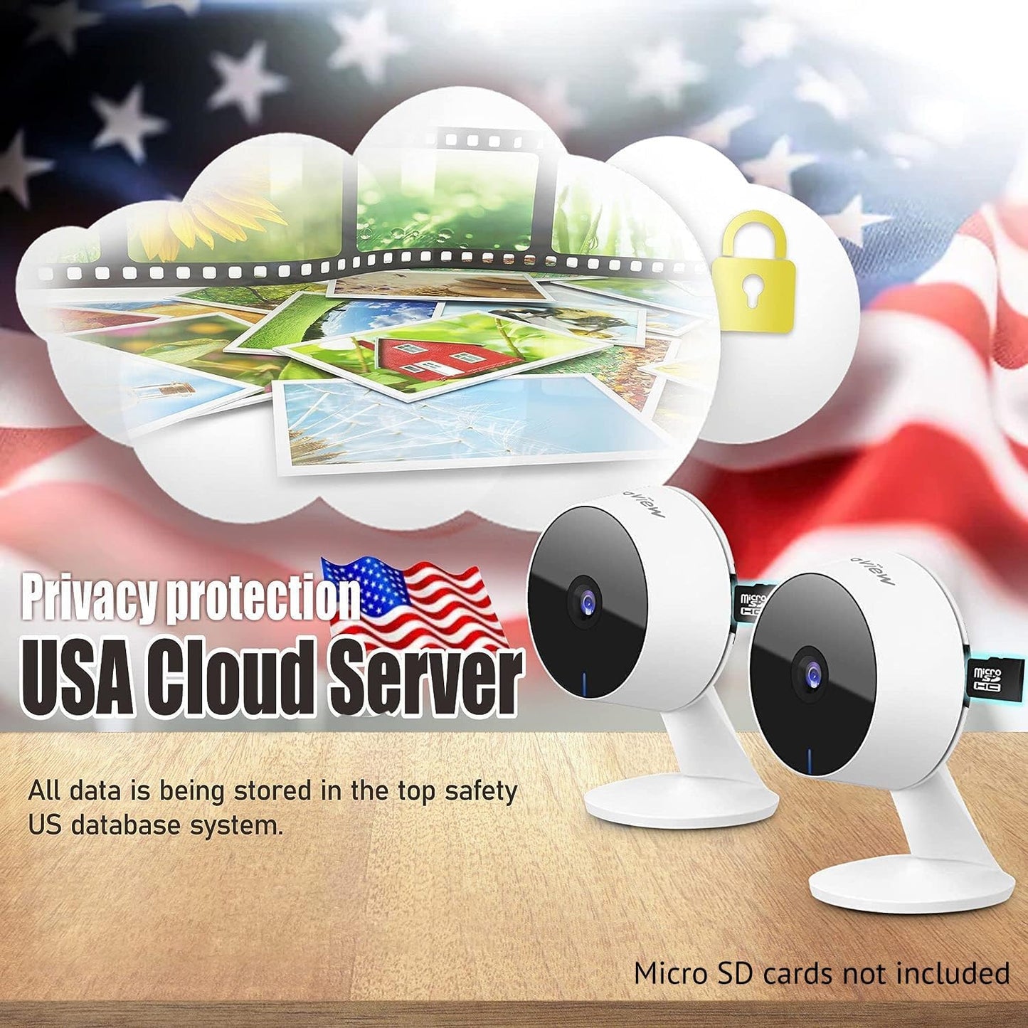 LaView Security Cameras 4pcs, Home Security Camera Indoor 1080P, Wi-Fi