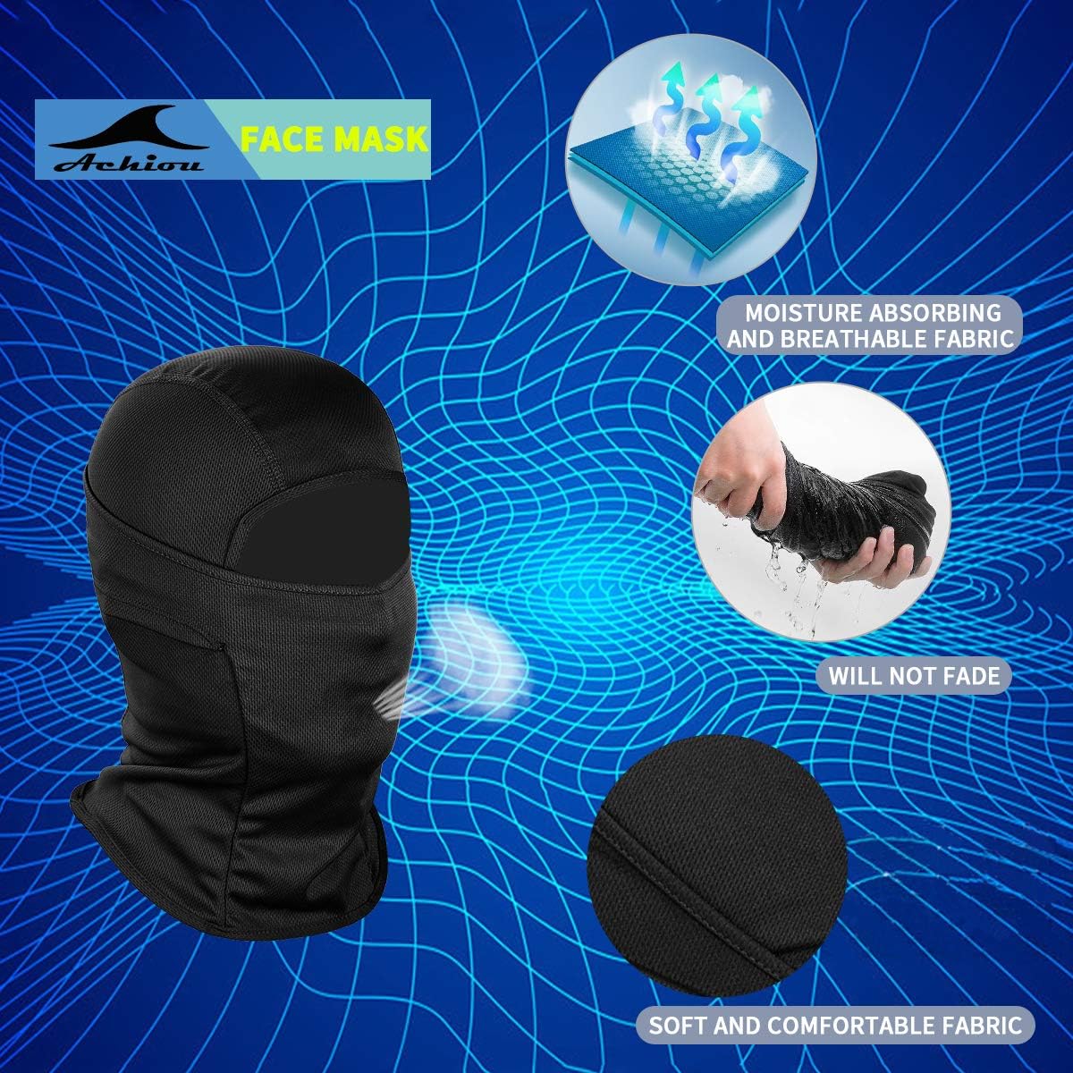 Achiou Ski Mask for Men Women, Balaclava Face Cover, Shiesty Mask UV P