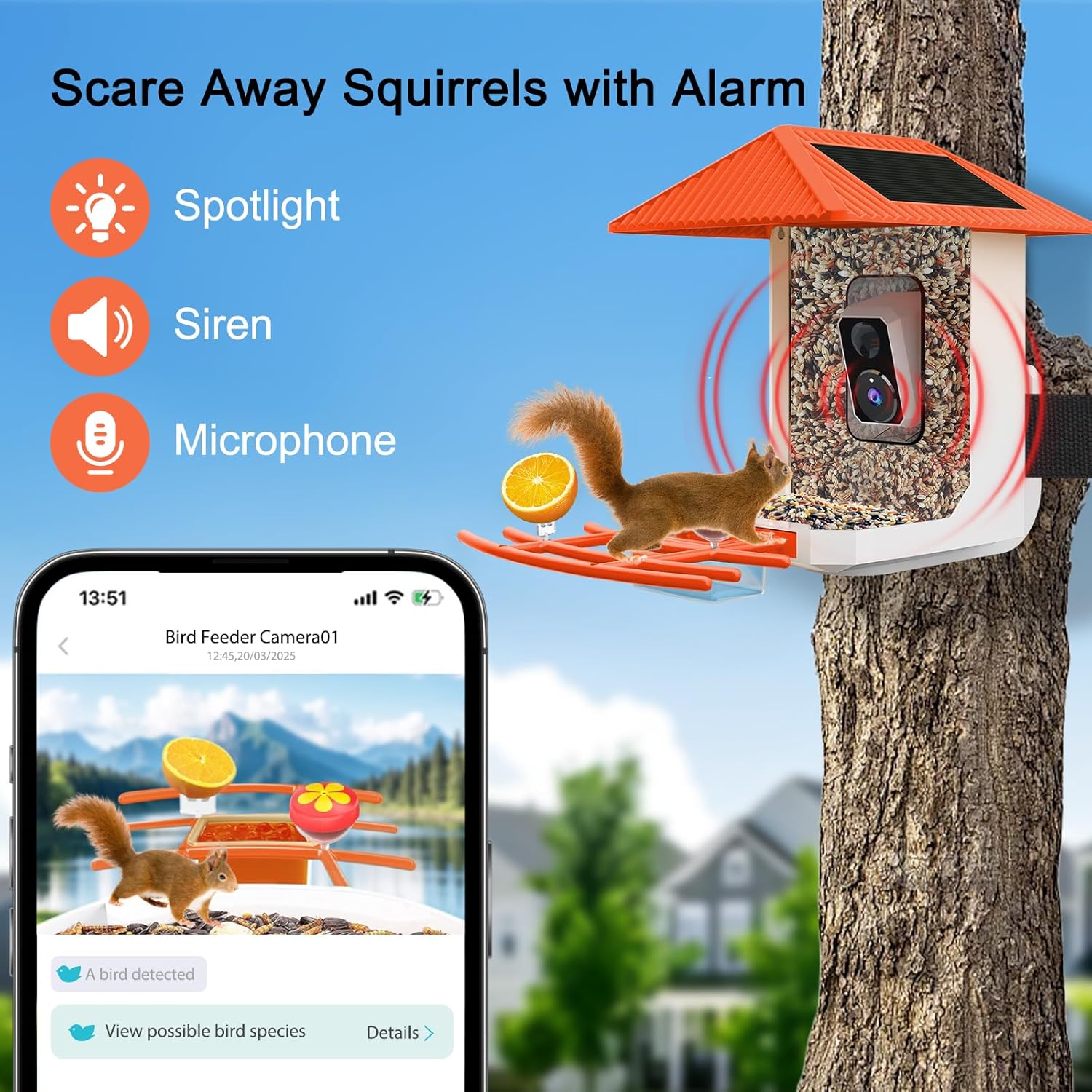 2.5K Smart Bird Feeder with Camera with AI Identify 10000+ Birds Speci