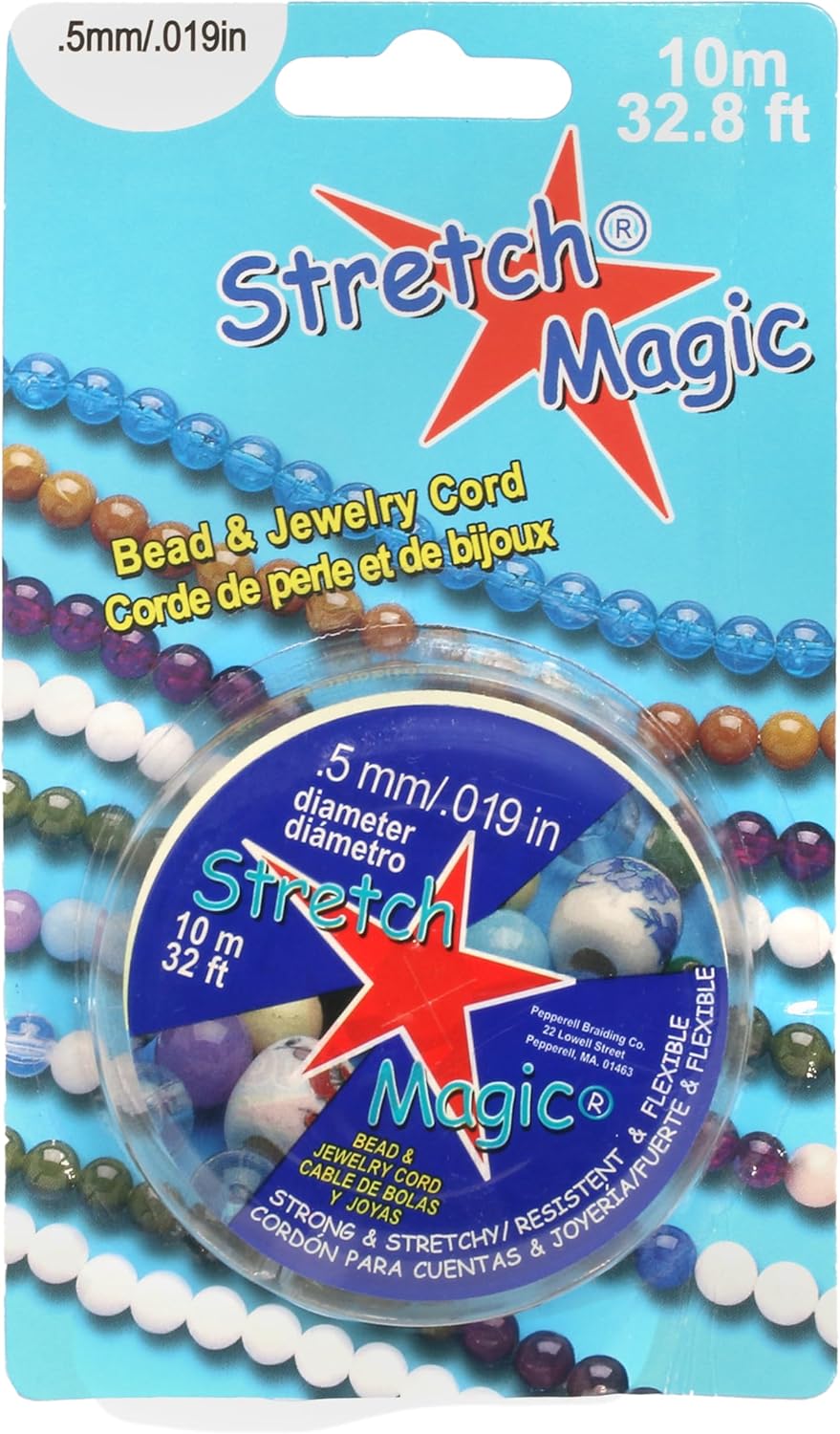 Stretch Magic Elastic Beading Cord – Clear Color, 0.5mm in Diameter, 1