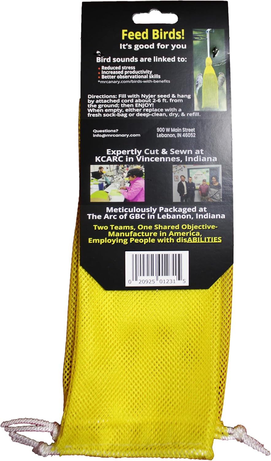 Mr. Canary All-American Finch Socks, 3CT, 17oz Capacity Each, Ready-to-Fill with Nyjer/Thistle Seed