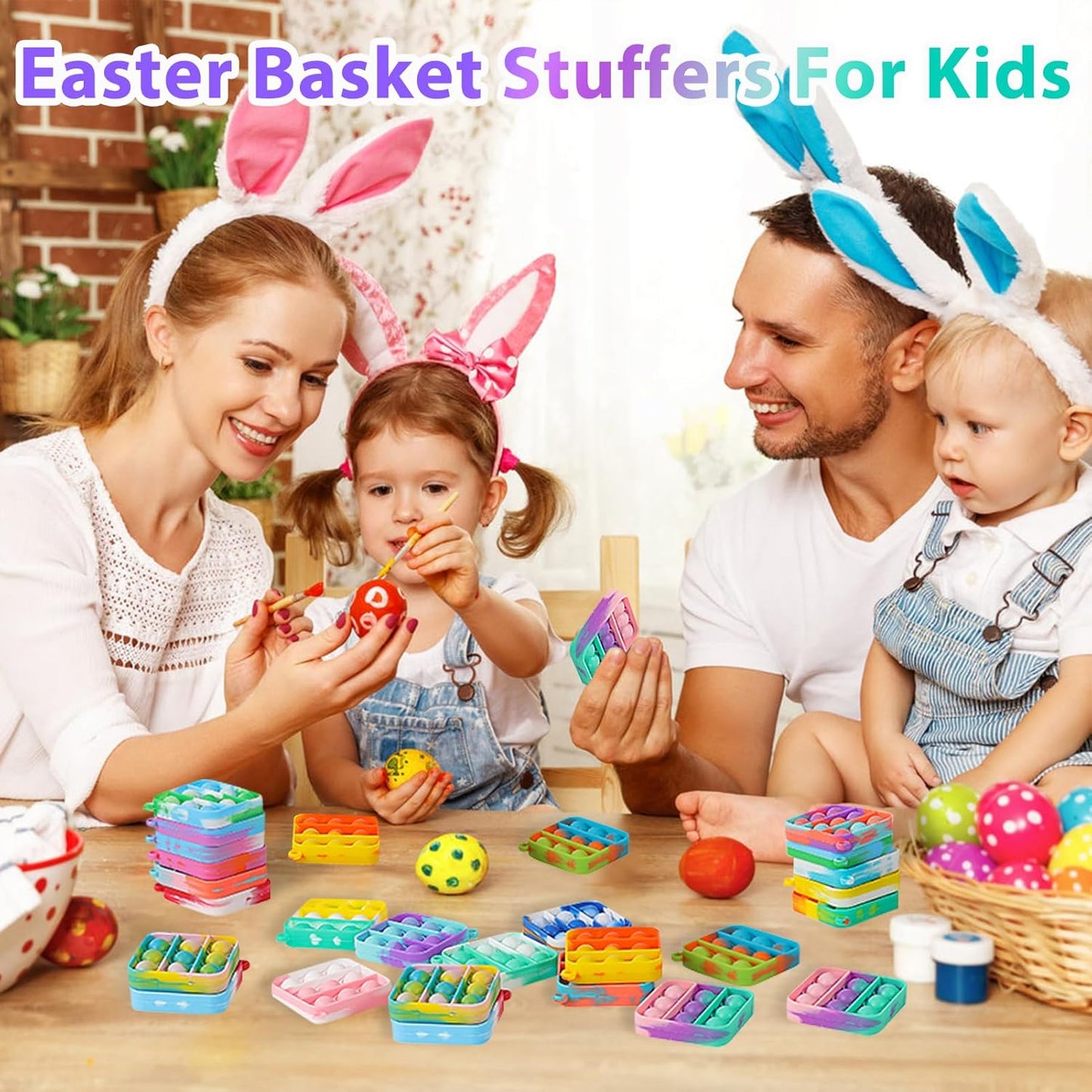Pop Fidget Toys Bulk Its Party Favors for Kids 4-8 8-12 30 Pack Mini Pop Keychain It Easter Basket Stuffers Egg Fillers Small Fidgets for Classroom Prizes Student Gifts Birthday Goodie Bag Stuffers