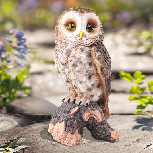 WONDER GARDEN Owl Statue Decor, Outdoor Resin Owl Figurine Sculpture f