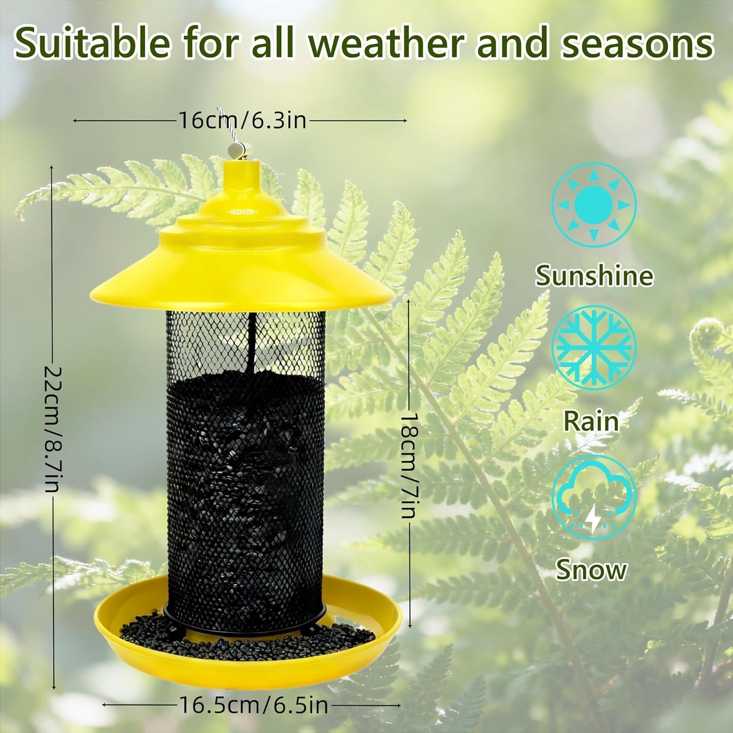 Bird Feeders for Outdoors Squirrel Proof Metal Tube Finch Feeder Bird Feeder for Nyjer/Thistle Seed for Goldfinches, Sparrows & Wild Birds