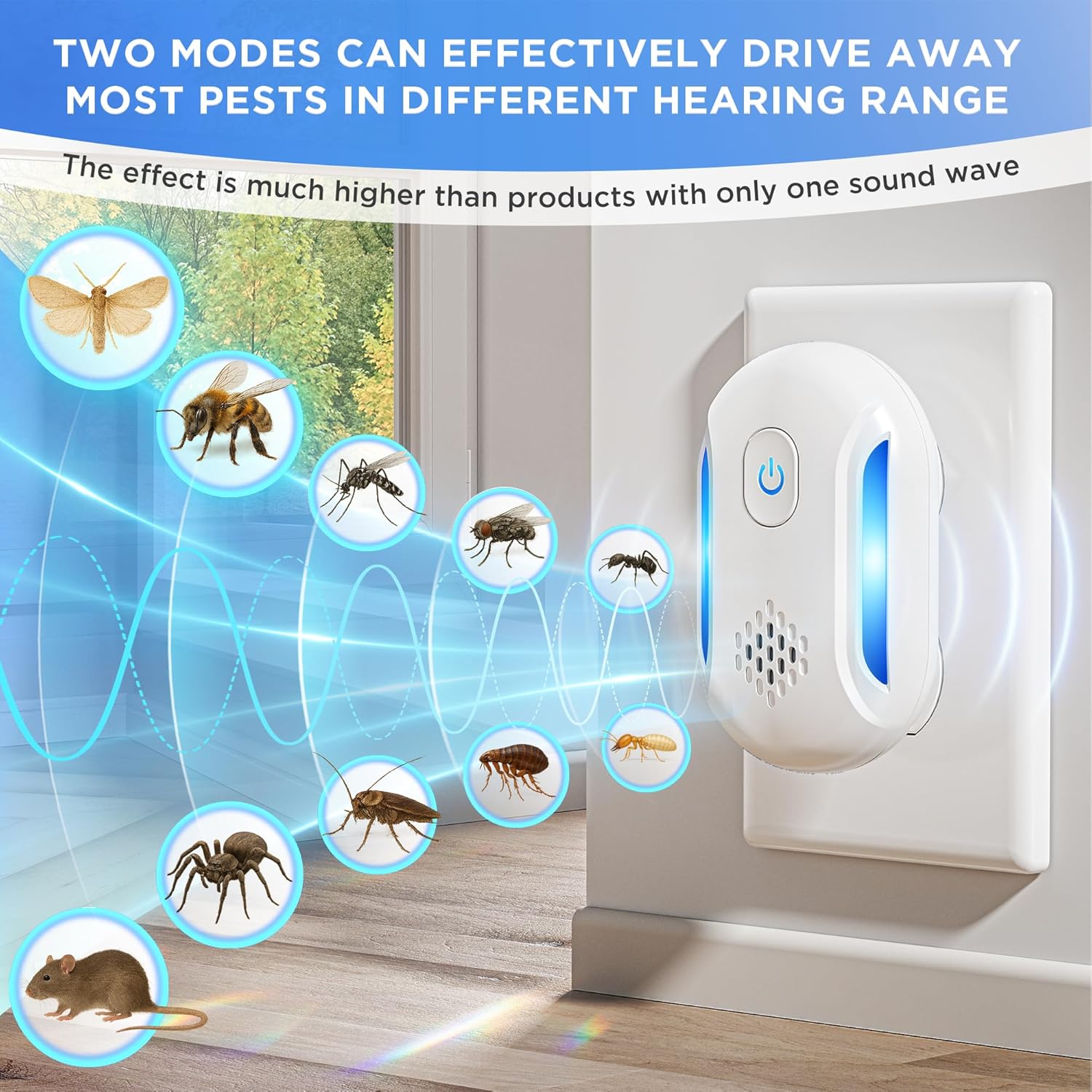 Ultrasonic Mouse & Pest Indoor Repeller Plug-in, Repellent for Rodent,