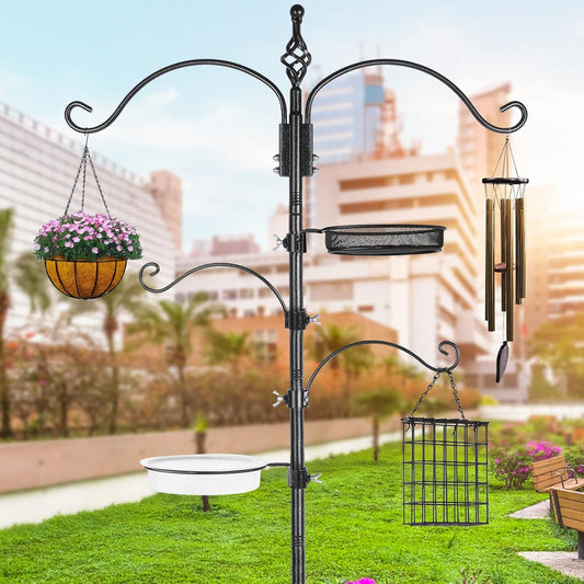Bird Feeder Pole Wild Bird Feeder Hanging Kit Planter, 83 Inch Bird Fe
