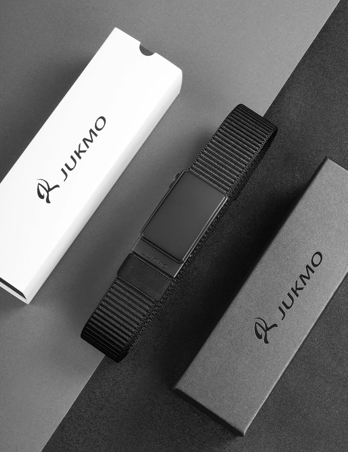 JUKMO Men's 1.5" Nylon Ratchet Belt, Casual Web Click Belt with Slide 