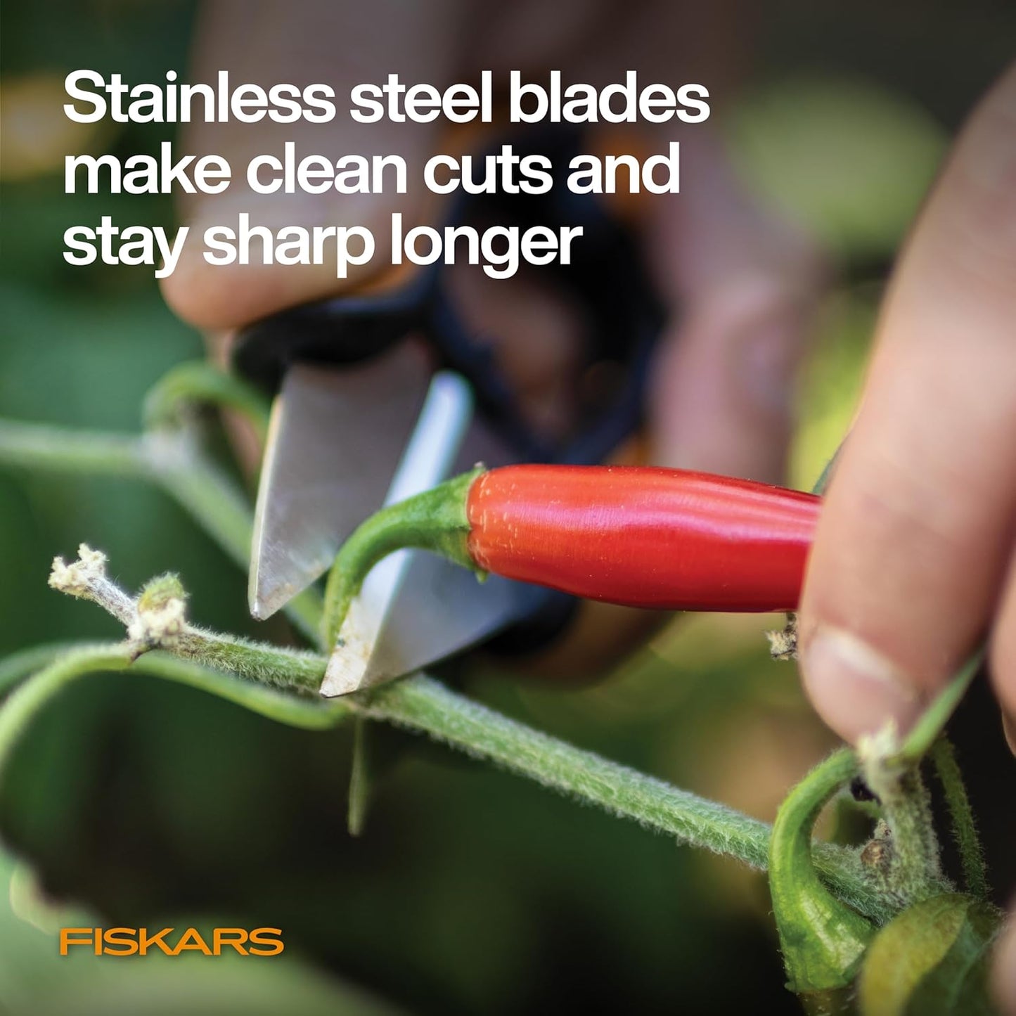 Fiskars Herb Garden Scissors, 5" Garden Shears, Handheld Herb Snips wi