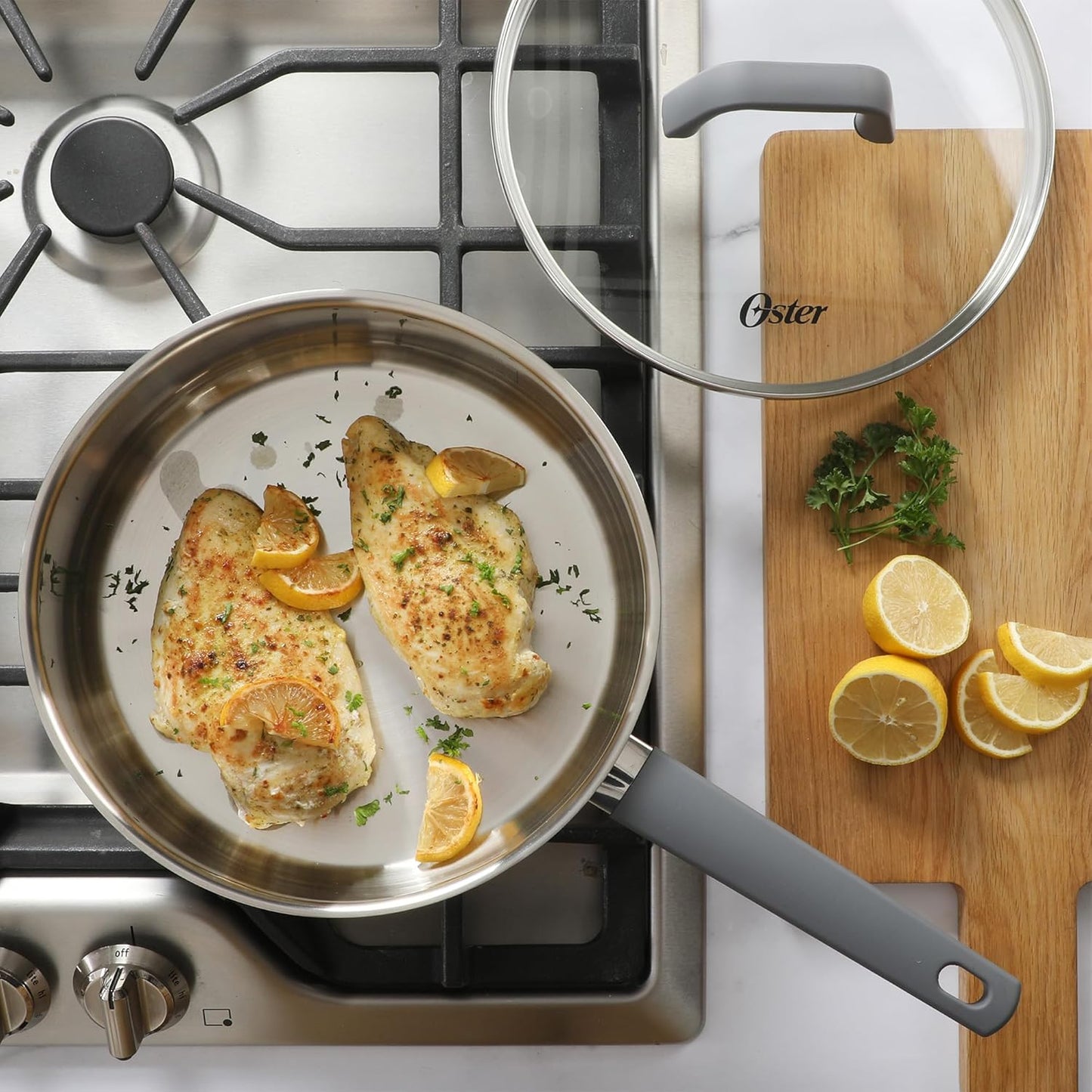 Oster Beauford 9-Piece Stainless Steel 5-Ply Encapsulated Base Cookwar