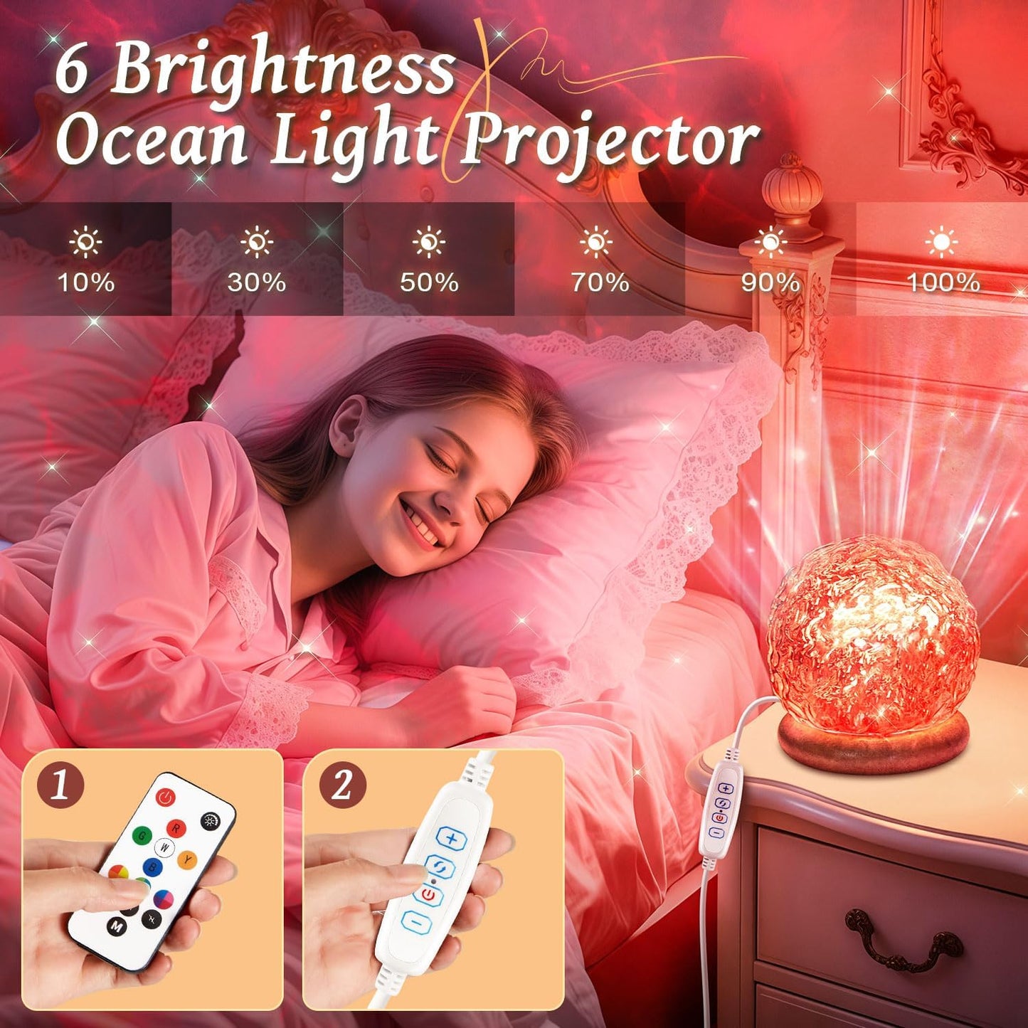 Mood Lighting Crystal Ball,18 Colors Northern Lights Projector & Aurora Light Projector for Bedroom, Dimmable Projector Night Light,Remote Ambient Lighting,Cute Room Decor for Teen Girls Birthday Gift