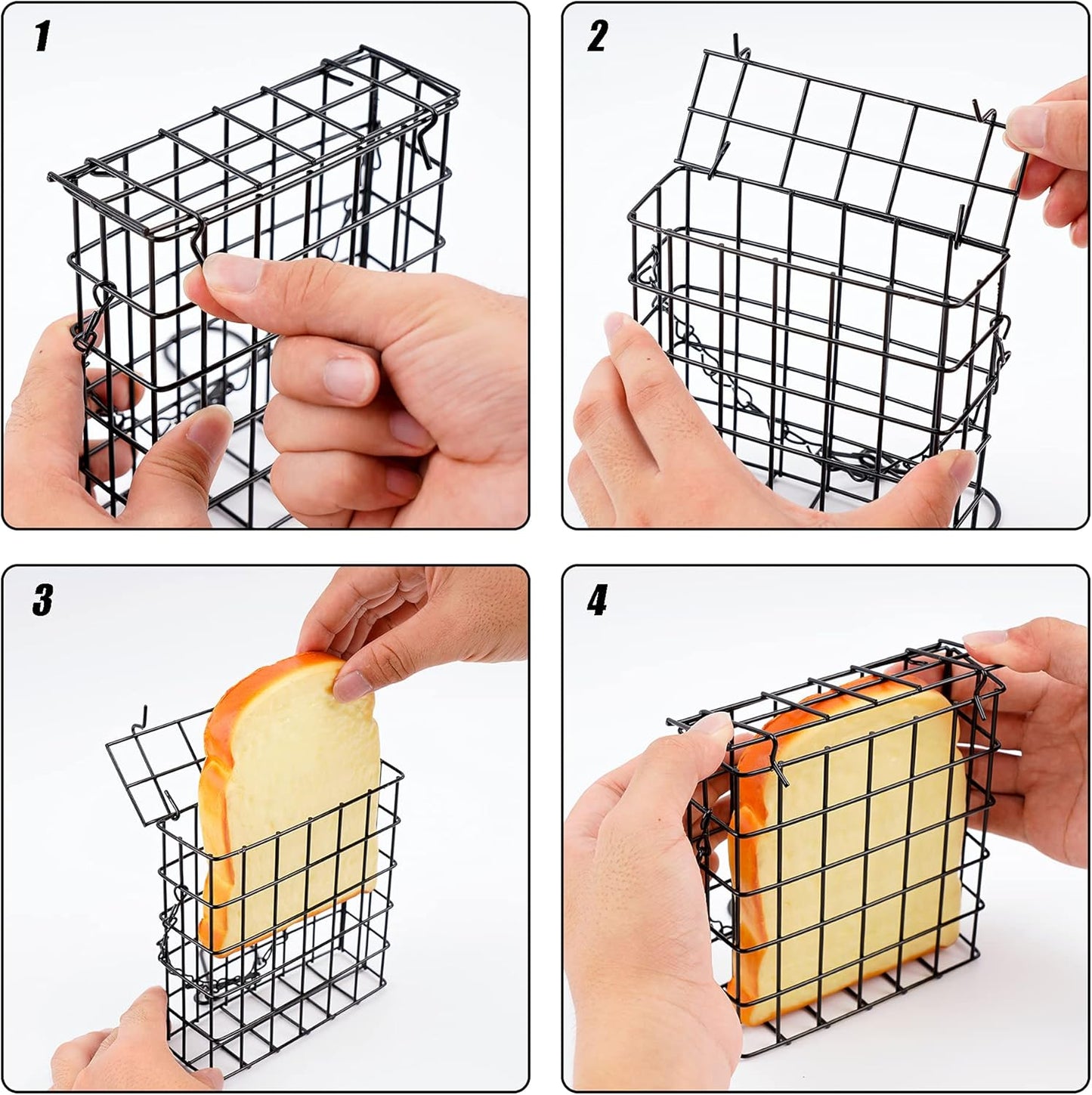 2Pcs Suet Bird Feeders, Outdoor Garden Cages for Outside Hanging, Single Suet Cake, One Suet Capacity