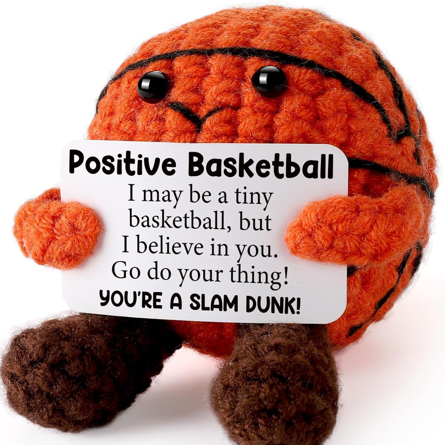 Positive Crochet Basketball Easter Basket Essentials Stuffers for Teenage Boys Girls Easter Gifts for Kids Teens - Emotional Inspirational Support Birthday Gift for Women Men Friends Teammate