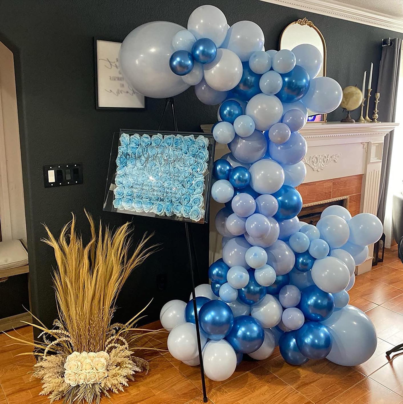 Blue Balloons Metallic Blue Balloon, 60Pcs 12Inch Chrome Blue Balloons