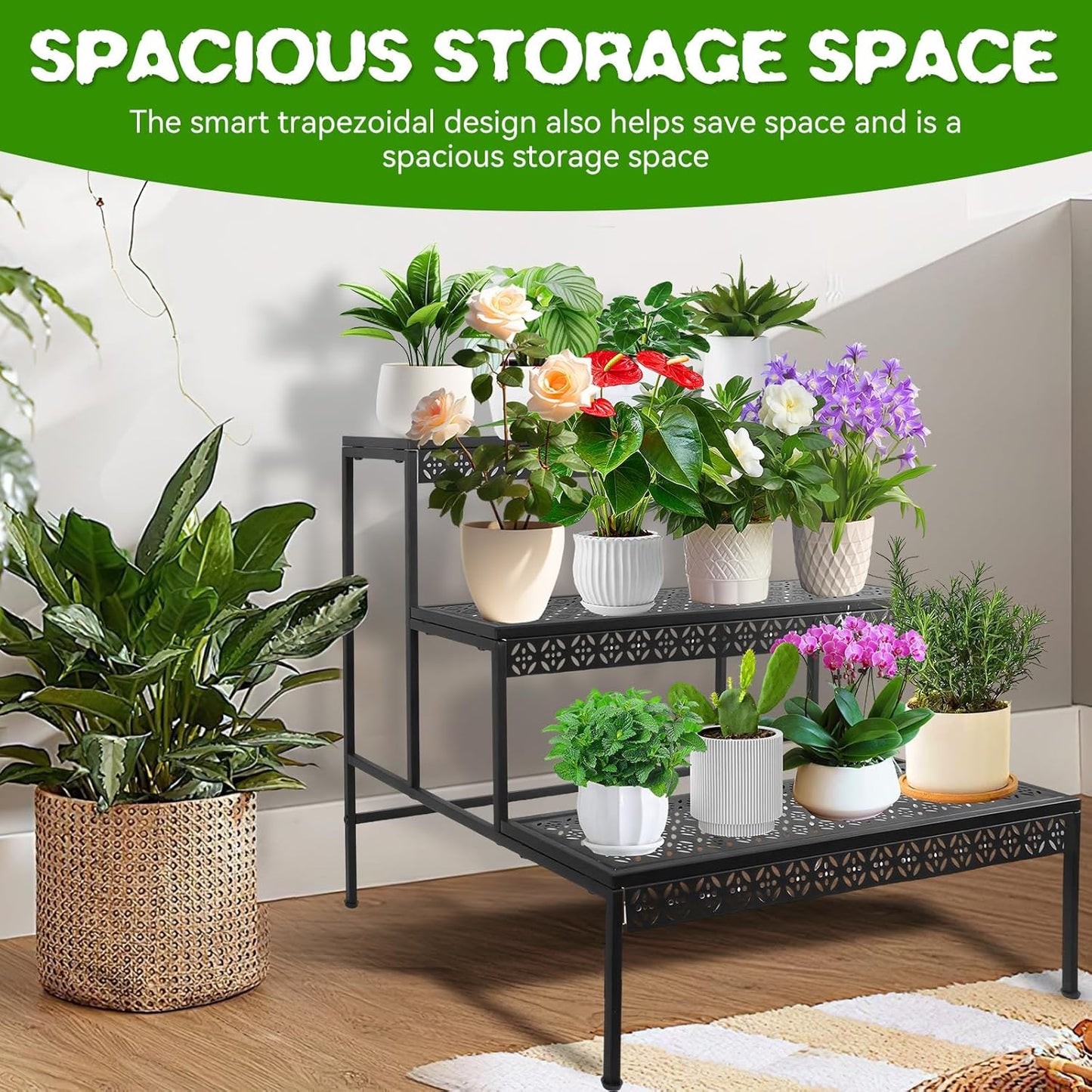 3 Tier Metal Plant Stand, Ladder Flower Pot Holder Plant Stands, Tiere