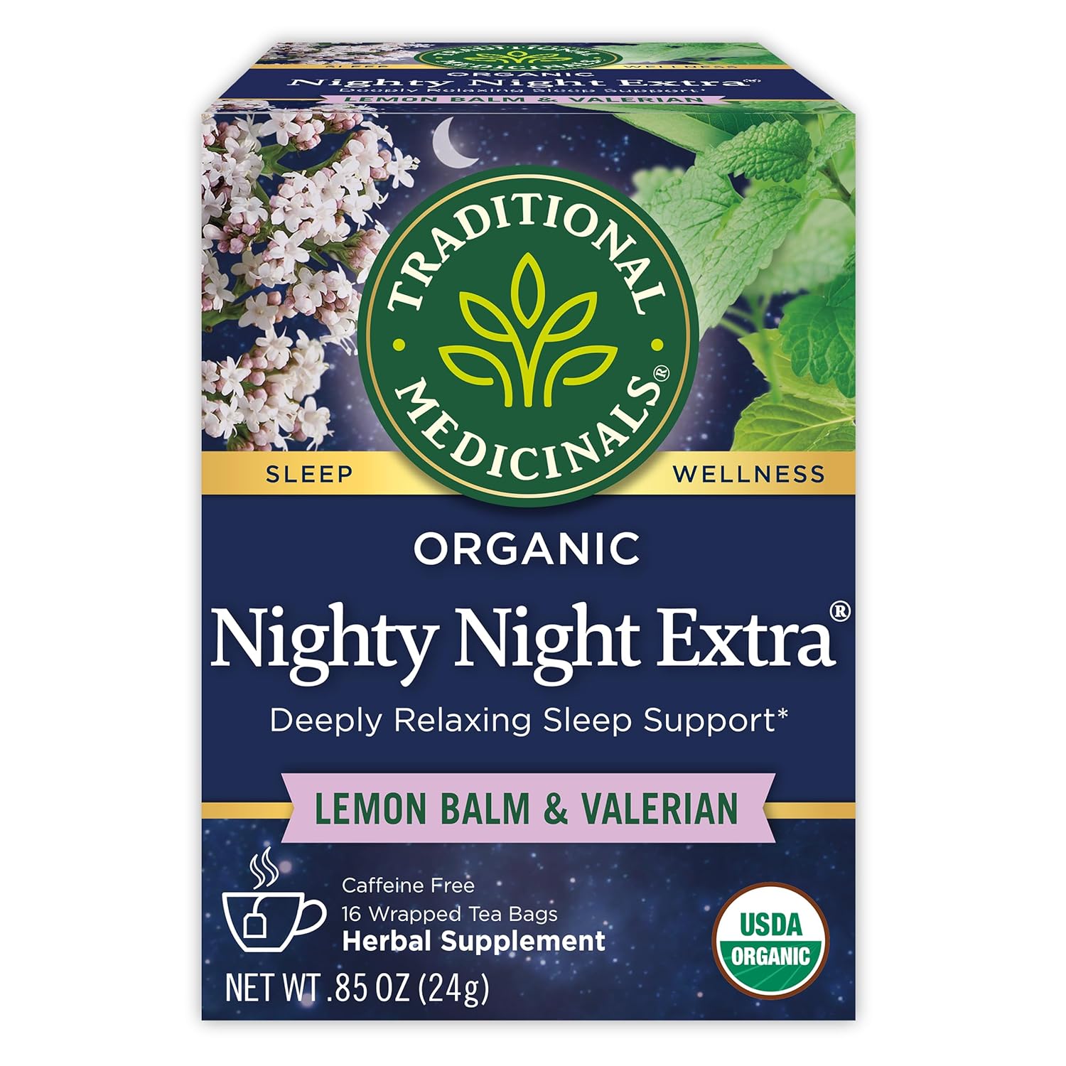 Traditional Medicinals Organic Nighty Night Extra Tea With Valerian Ro