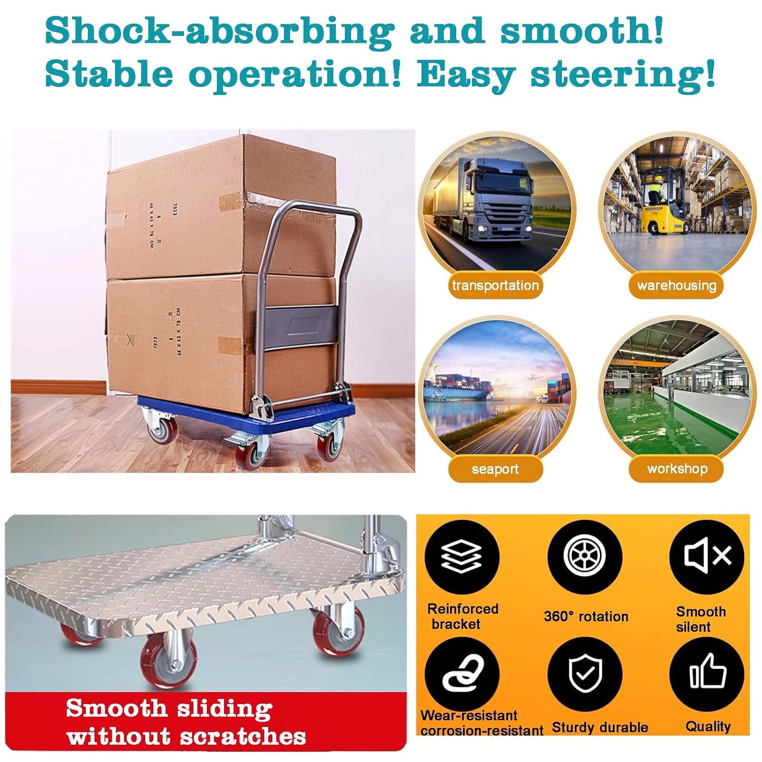 4 inch Casters Load 2400lbs -Includes 2 Sets of Adaptive Screws -Locka
