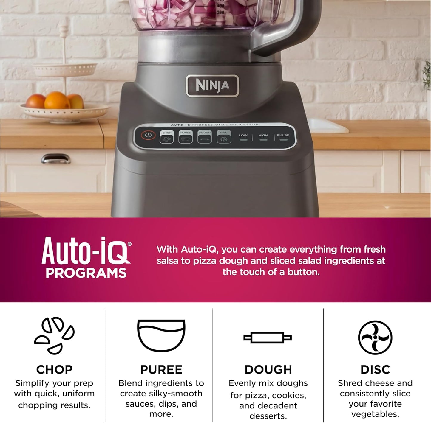 Ninja Food Processor, Professional Plus, 1000 Peak Watts, 4 Functions 
