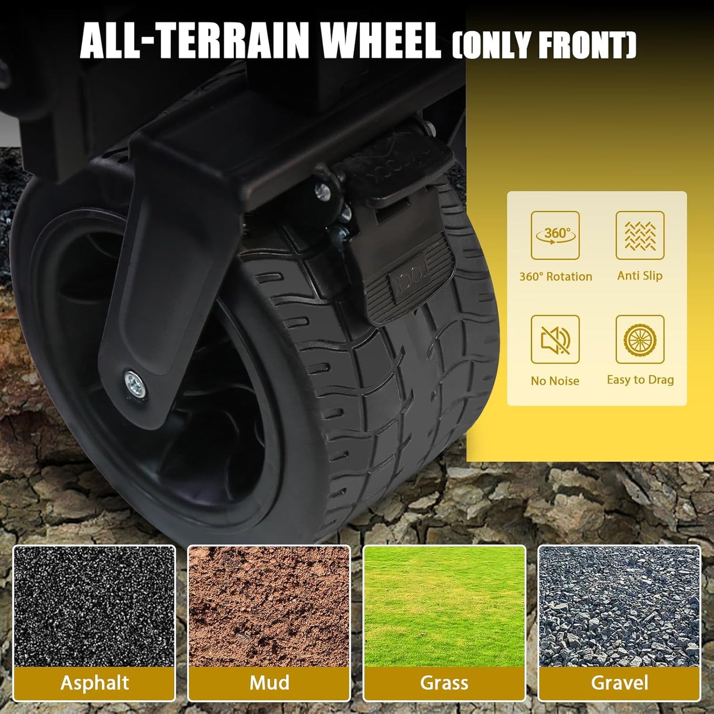 Beach Cart with Big All-Terrain Wheels for Sand & Air Sofa, 440 LBS Wa