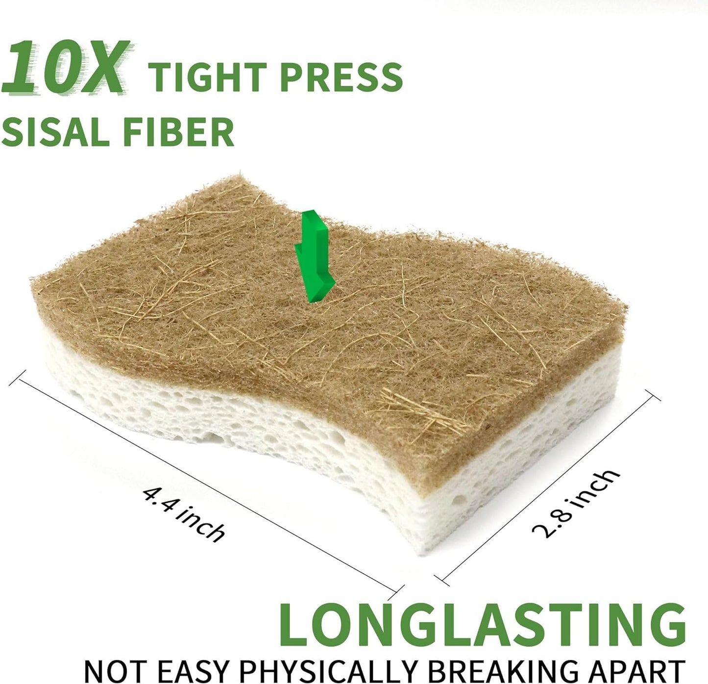 9 Pack Biodegradable Natural Kitchen Sponge - Compostable Cellulose an