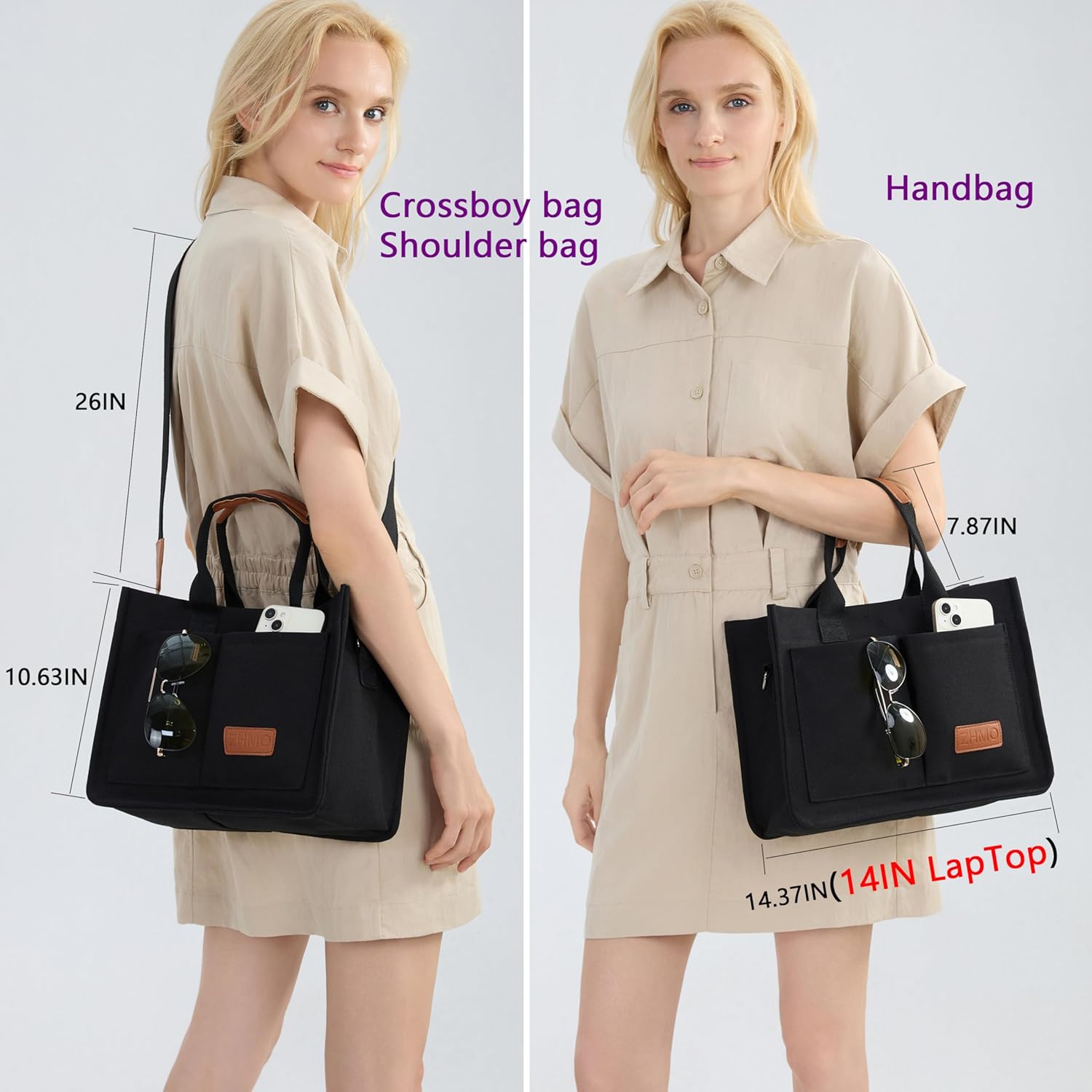 Canvas Tote Bag for Women,Women's Bags Crossbody Bags Work Laptop Tote