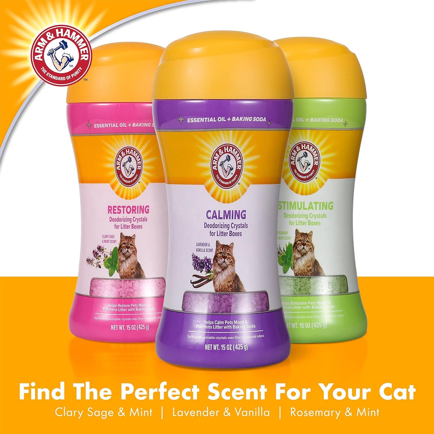 Arm & Hammer Restoring Cat Litter Box Deodorizing Crystals, Litter Deo