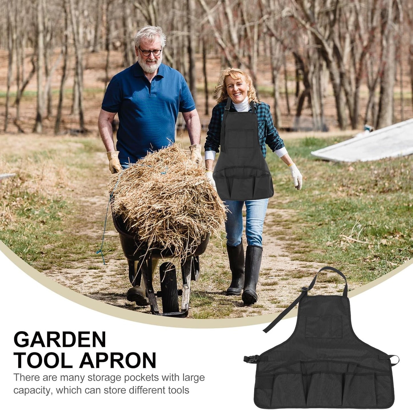 Milisten Canvas Gardening Apron with Multiple Pockets Sturdy Tool Apro