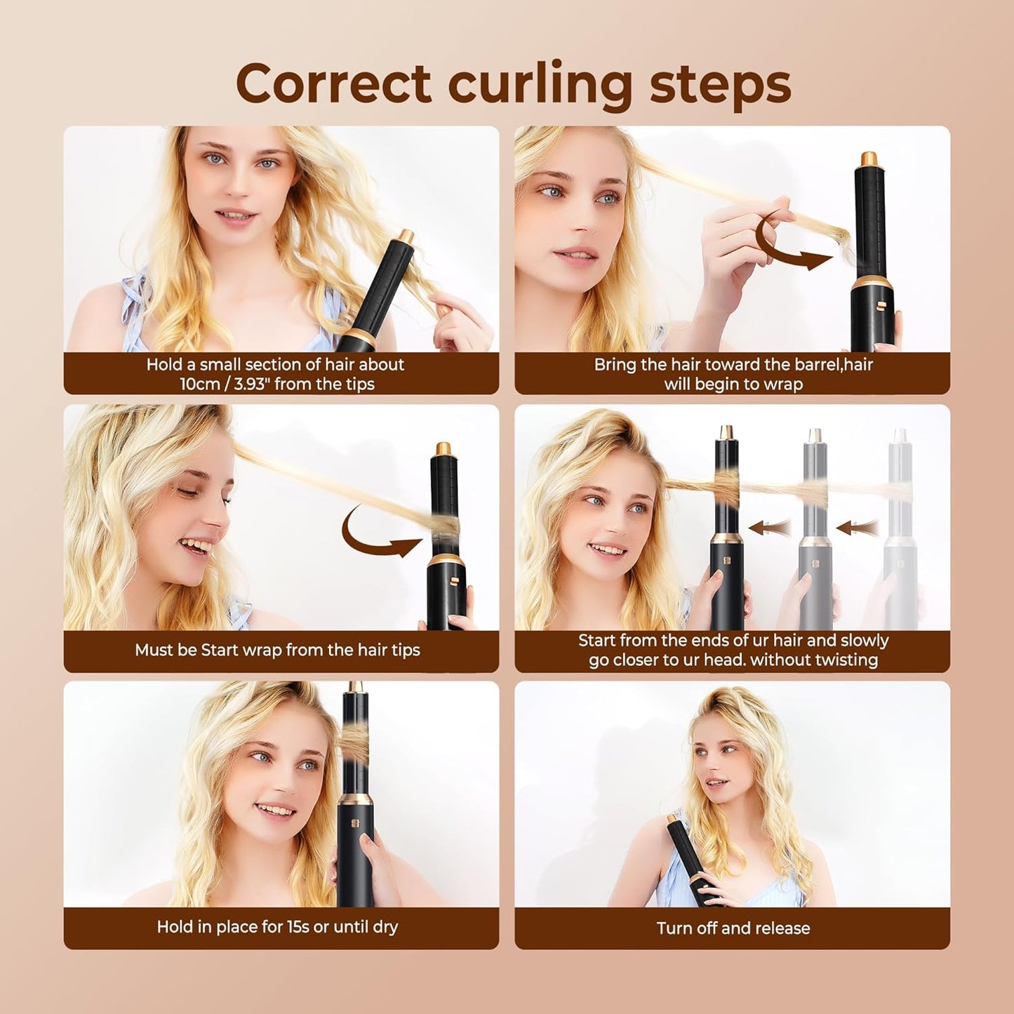 5 in 1 Blow Dryer Brush, Upgrade Hair Dryer Brush Air Curler Air Curli