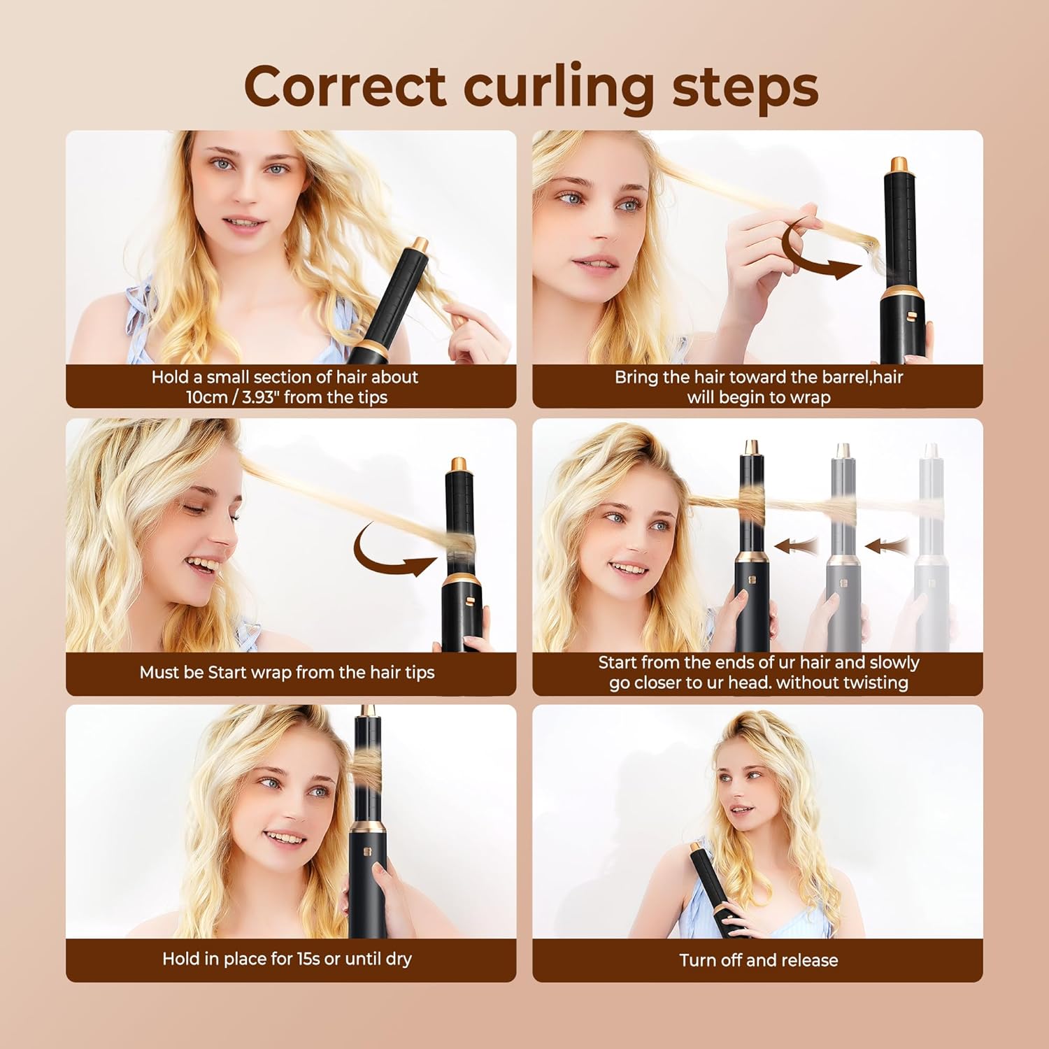 5 in 1 Blow Dryer Brush, Upgrade Hair Dryer Brush Air Curler Air Curli