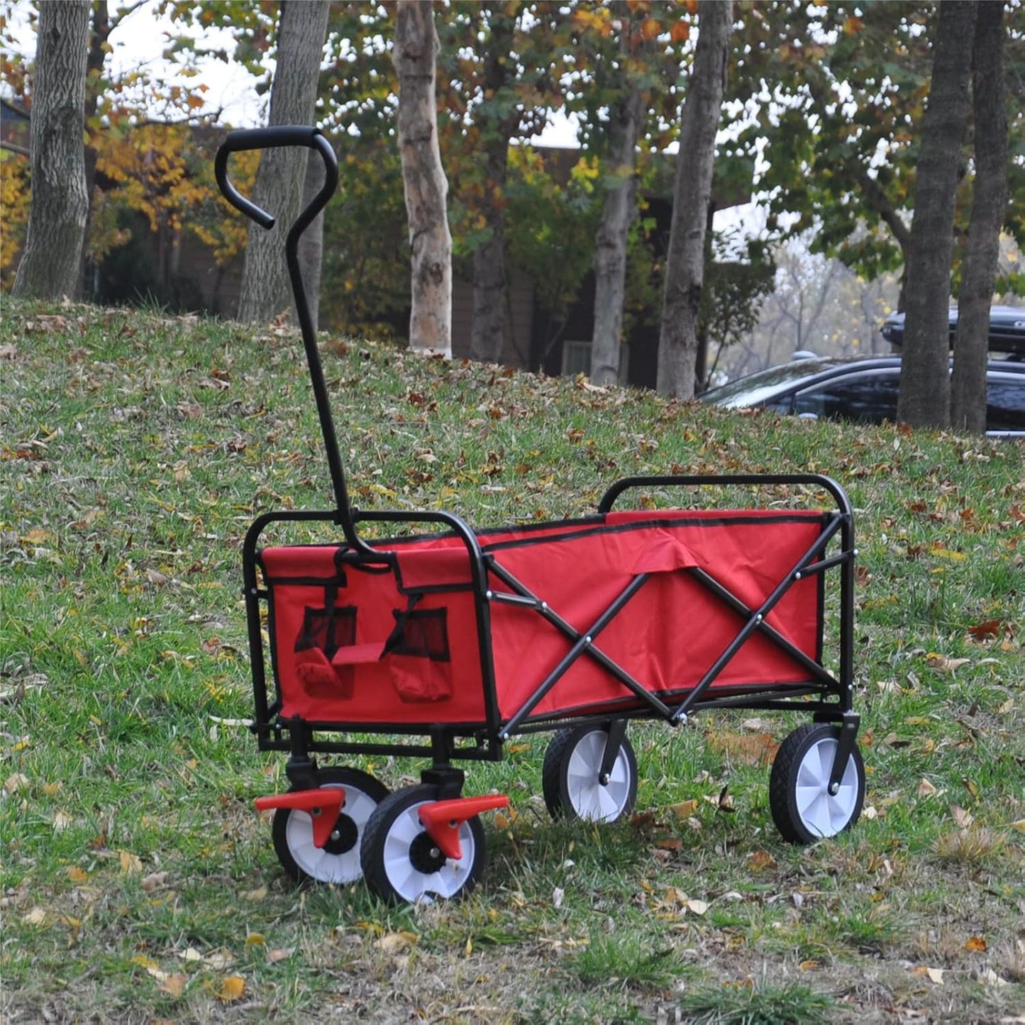 Folding Wagon Cart Collapsible Outdoor Utility Wagon with All Terrain 