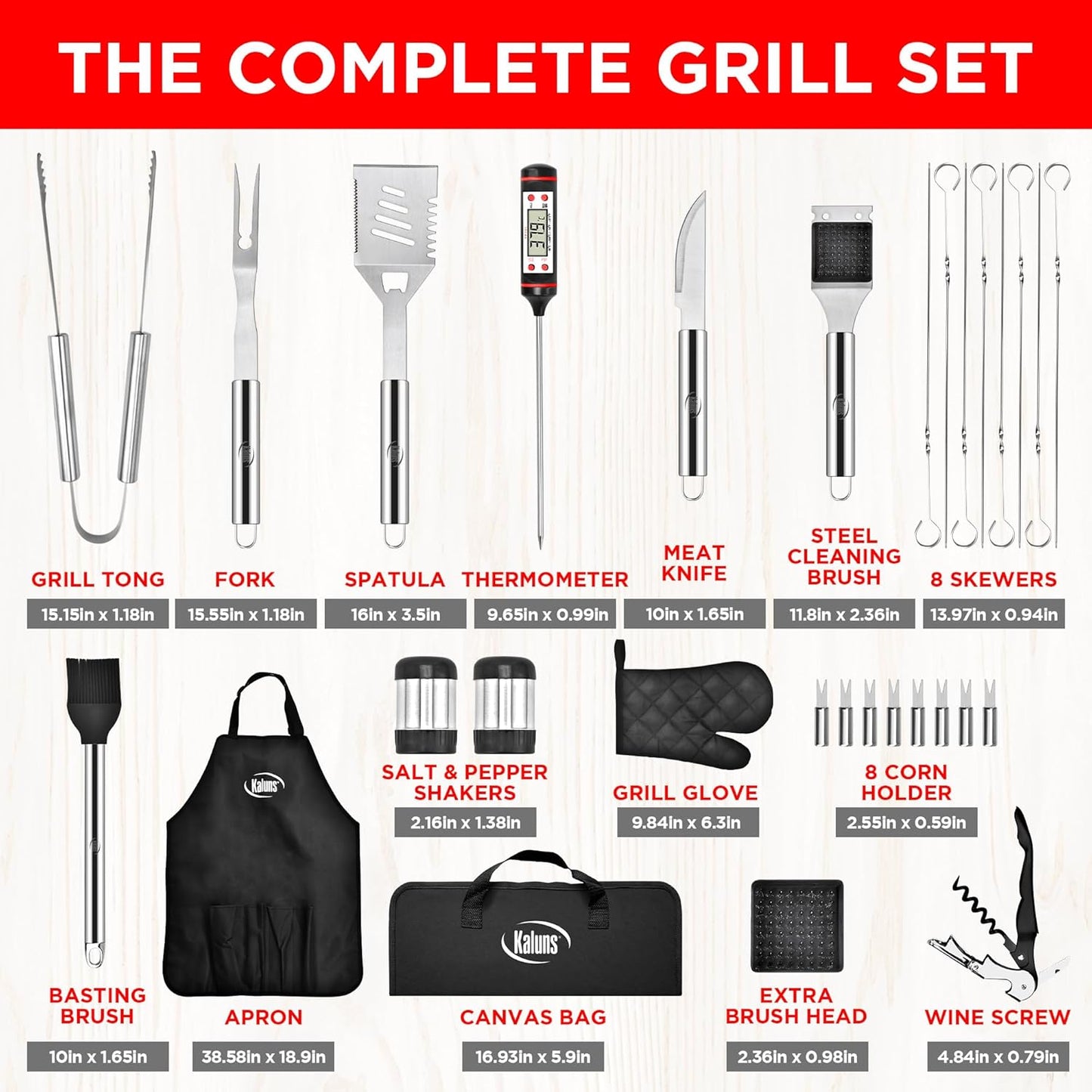 Kaluns Grilling Accessories, Dad Gifts for Fathers Day, Heavy Duty Sta