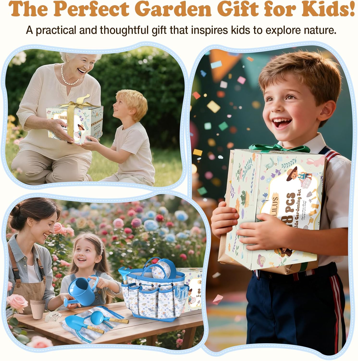 Kids Gardening Tool Set 18PCS Kids Toddler Gardening Set Includes Tote