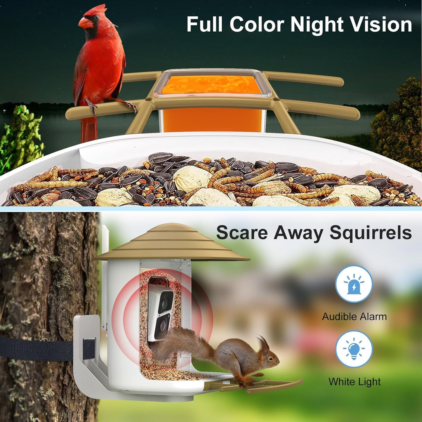 birdsnap® TUC Smart Bird Feeder with Camera 2K HD, Solar Panel 32GB Card 4-in-1 Perch, 160°View Auto Detect & Notify AI Identify Video Bird Camera Wireless Outdoors Ideal Gift for Birds Lover