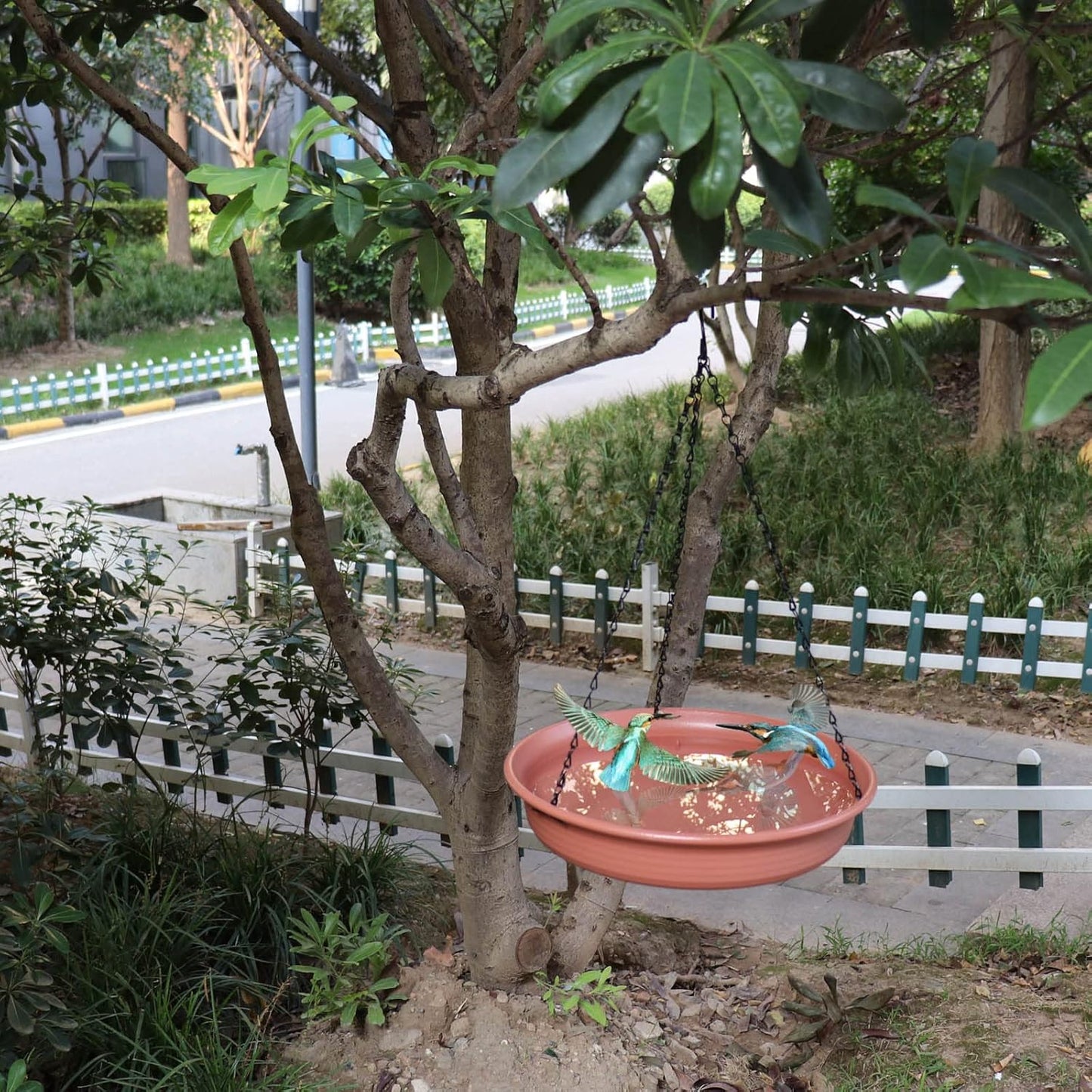 Together-life 12 Inch Hanging Bird Bath, Outdoor Bird Drinking Station