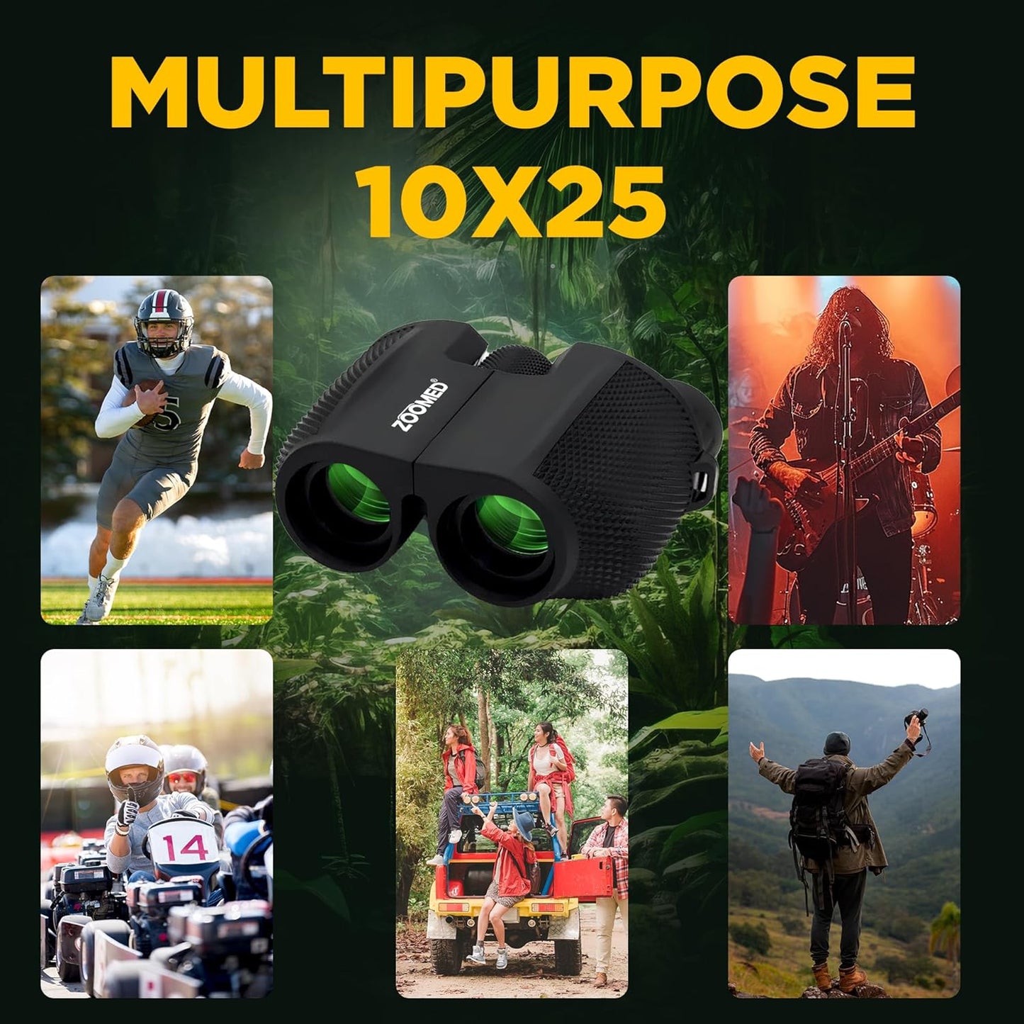 10x25 High-Powered Compact Binoculars for Adults – Long Range Bird Wat