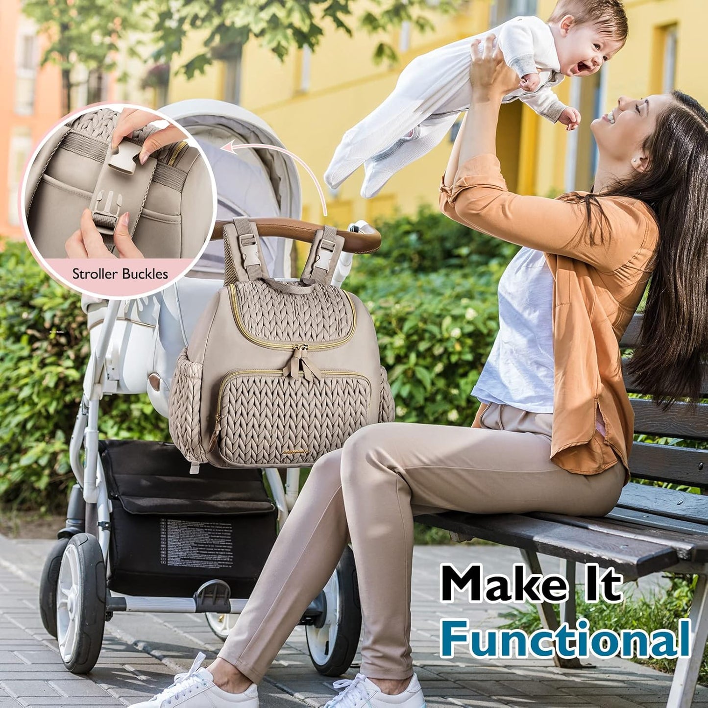 mommore Diaper Bag Small Diaper Backpack Stylish Baby Backpacks Travel