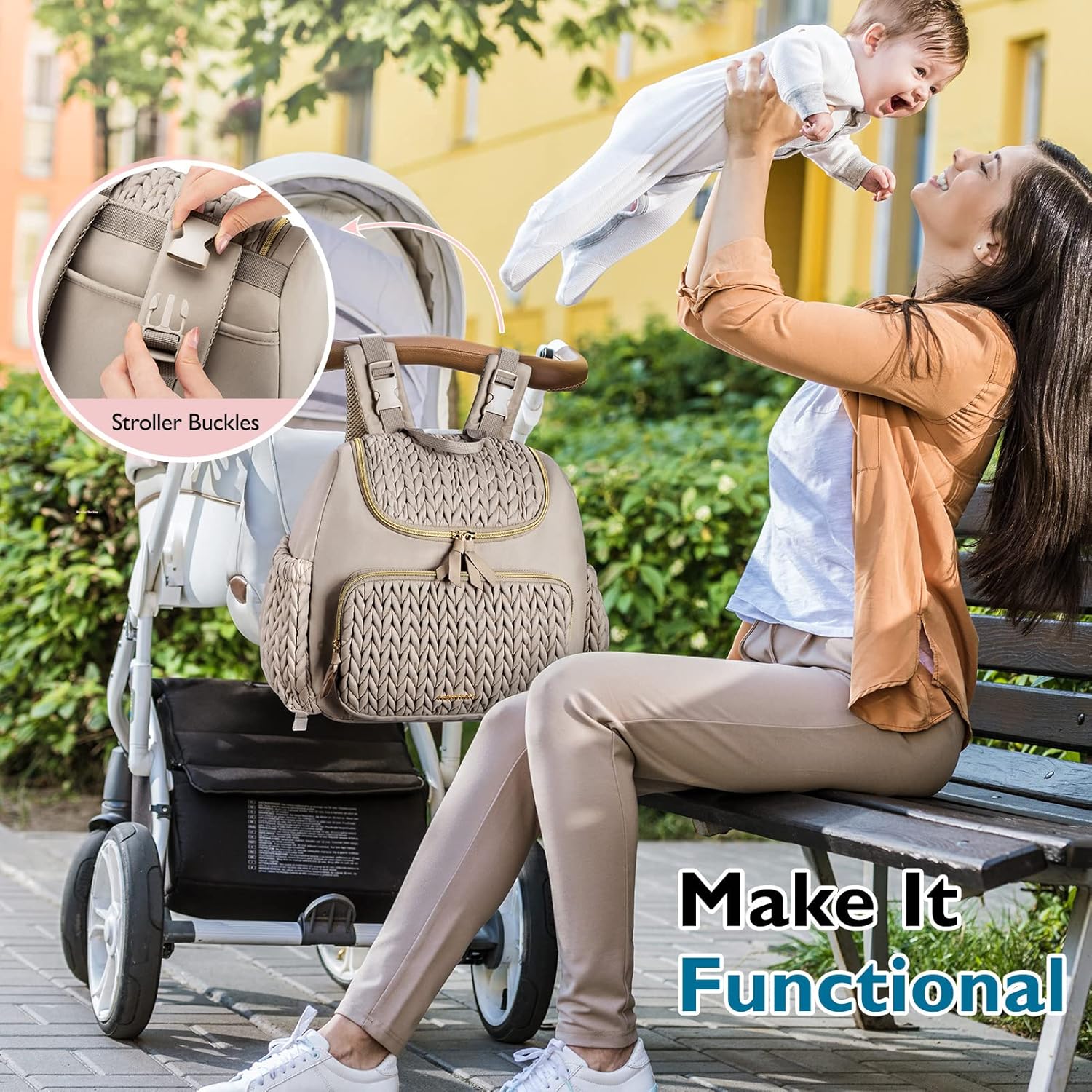 mommore Diaper Bag Small Diaper Backpack Stylish Baby Backpacks Travel