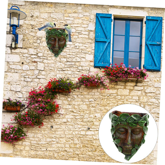 Milisten Outdoor Bird Feeder Tree Face Sculpture Resin Garden Decorati