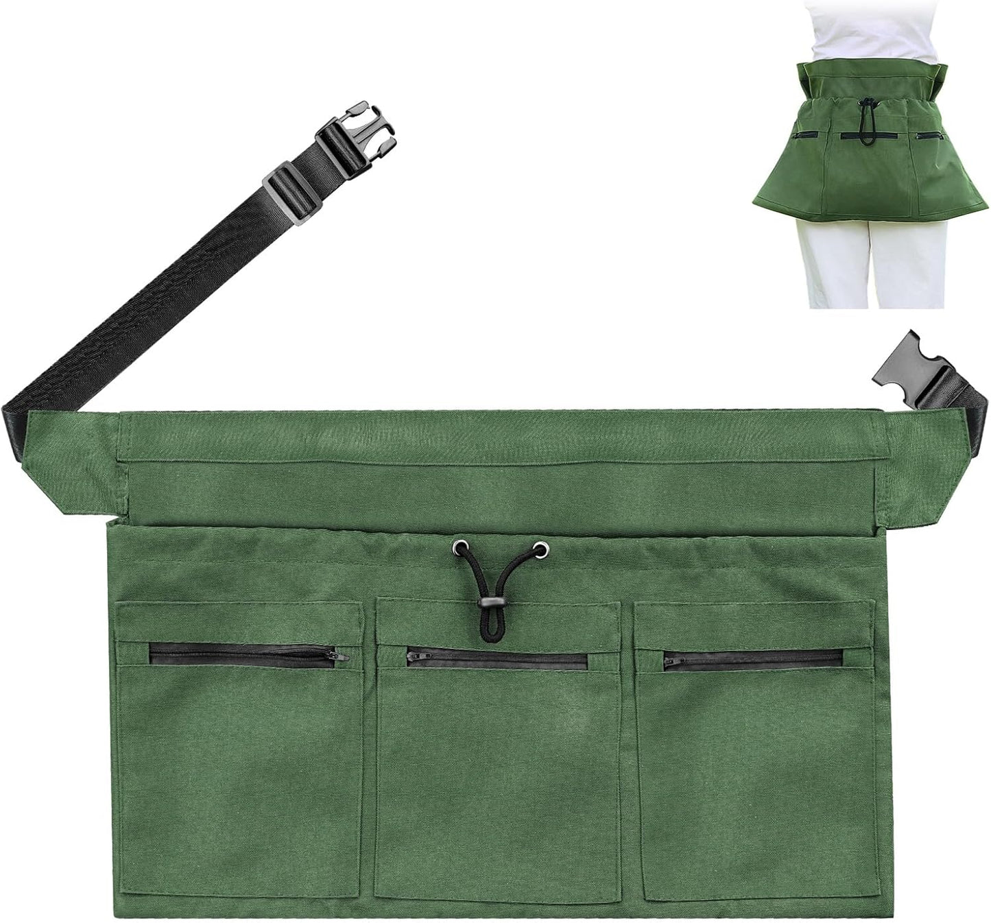 Gardening Apron, 4 Pockets for Harvesting Vegetables Eggs Half Garden Apron Unique Gift Garden Tools Organizer
