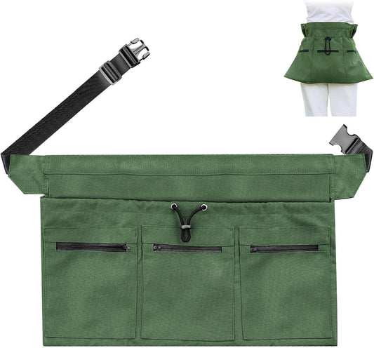 Gardening Apron, 4 Pockets for Harvesting Vegetables Eggs Half Garden Apron Unique Gift Garden Tools Organizer