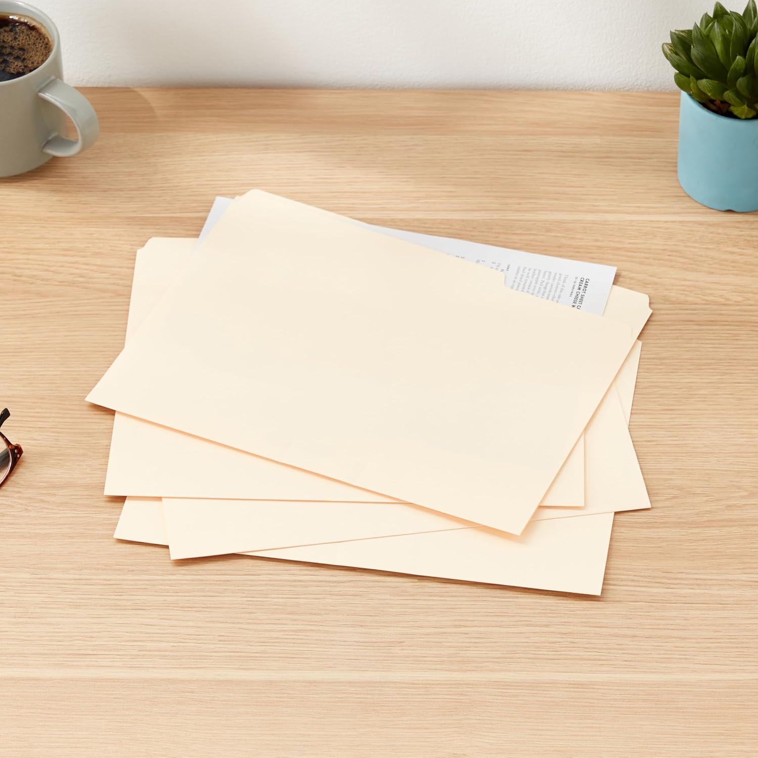 Amazon Basics Sturdy File Folders with Reinforced Tabs for Filing and 