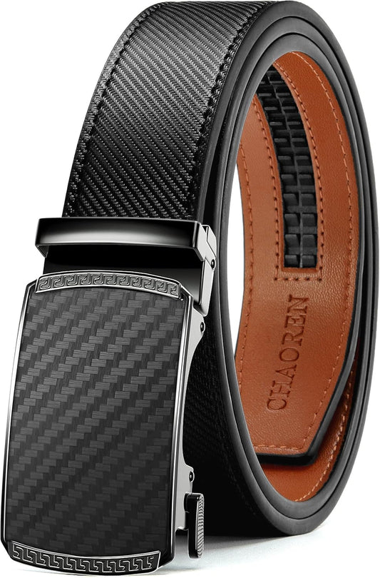 CHAOREN Mens Belt Leather Ratchet Belt - Customizable Fit, Effortless 