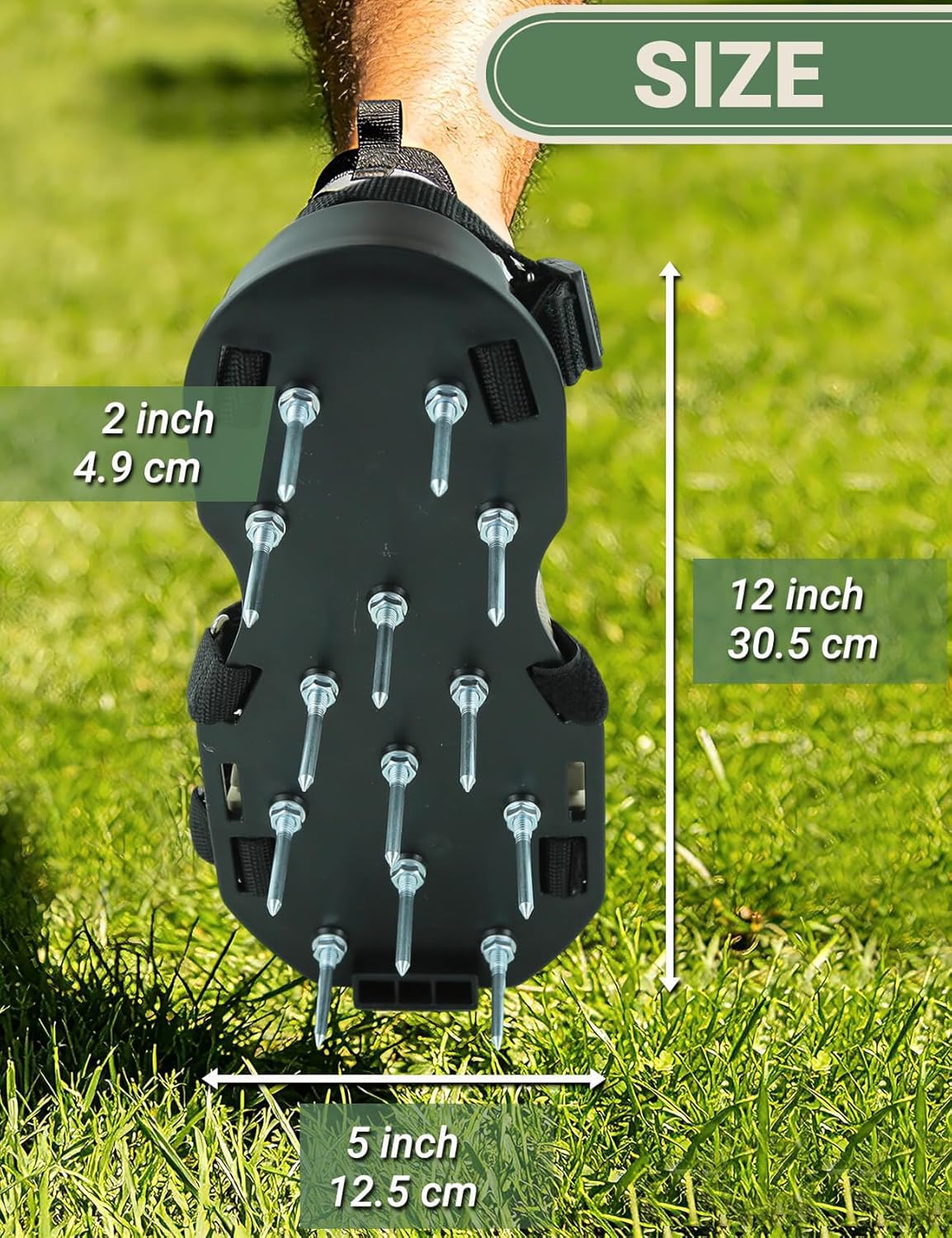 Lawn Aerator Shoes for Lawn, Soil Yard Aerator Tool with Hook & Loop S