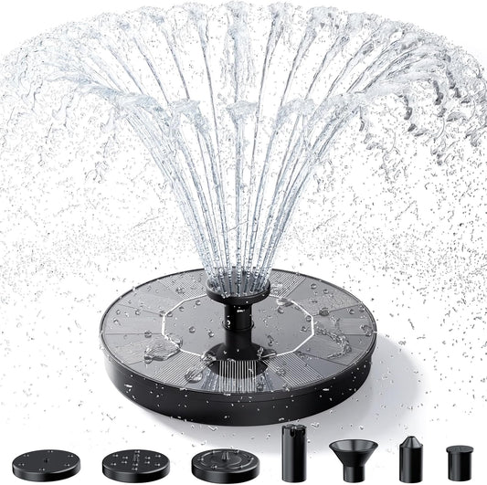 AISITIN Solar Fountain, Solar Bird Bath Fountains Pump with 6 Nozzles,