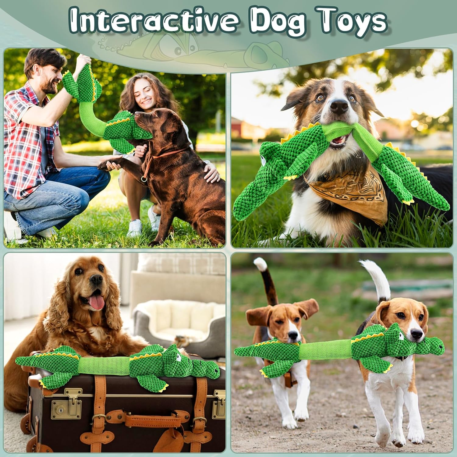 Dog Toys for Aggressive Chewers : Tough Interactive Tug of War Dog Toy